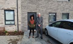 Cllr Devlin with resident